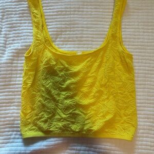 Anthropologie Yellow Sleeveless Crop Tank Top